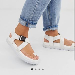 Asos White Flat Sandals